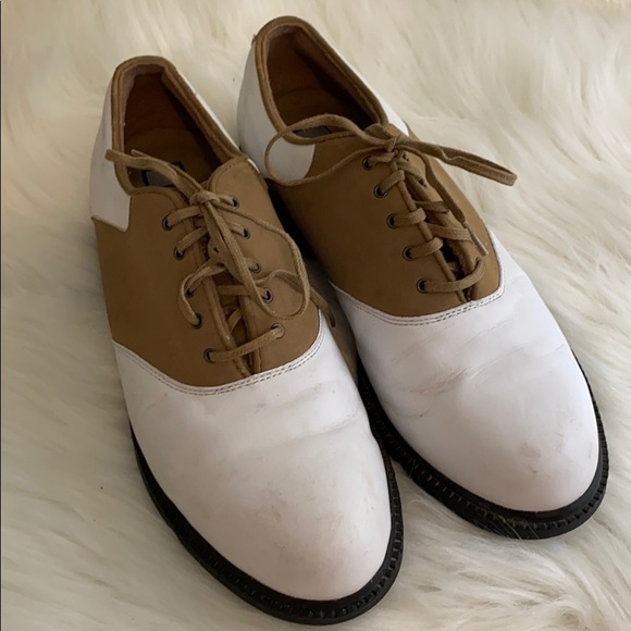 Nike Other - Nike golf shoes size 8 cleats saddle white brown